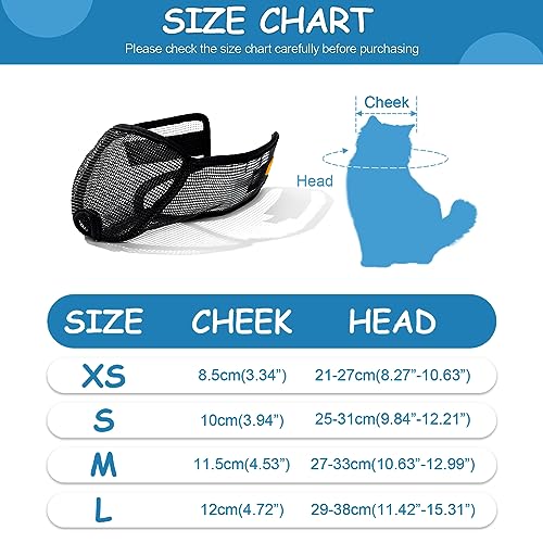 Cat Muzzle for Grooming – Soft Mesh, Anti-Bite, Size L, Black