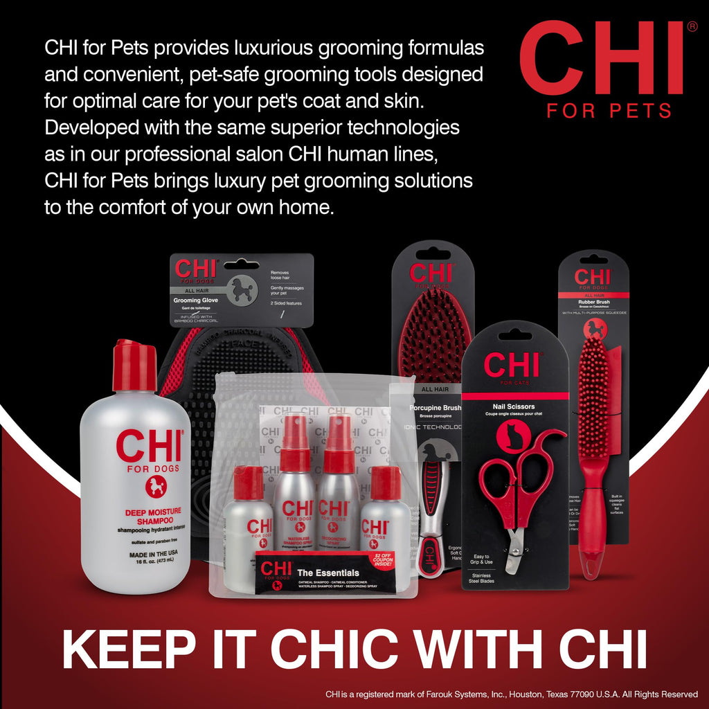 CHI for Dogs 2-in-1 Dematting and Deshedding Rake - Dual Head Grooming Tool for Thick Coats