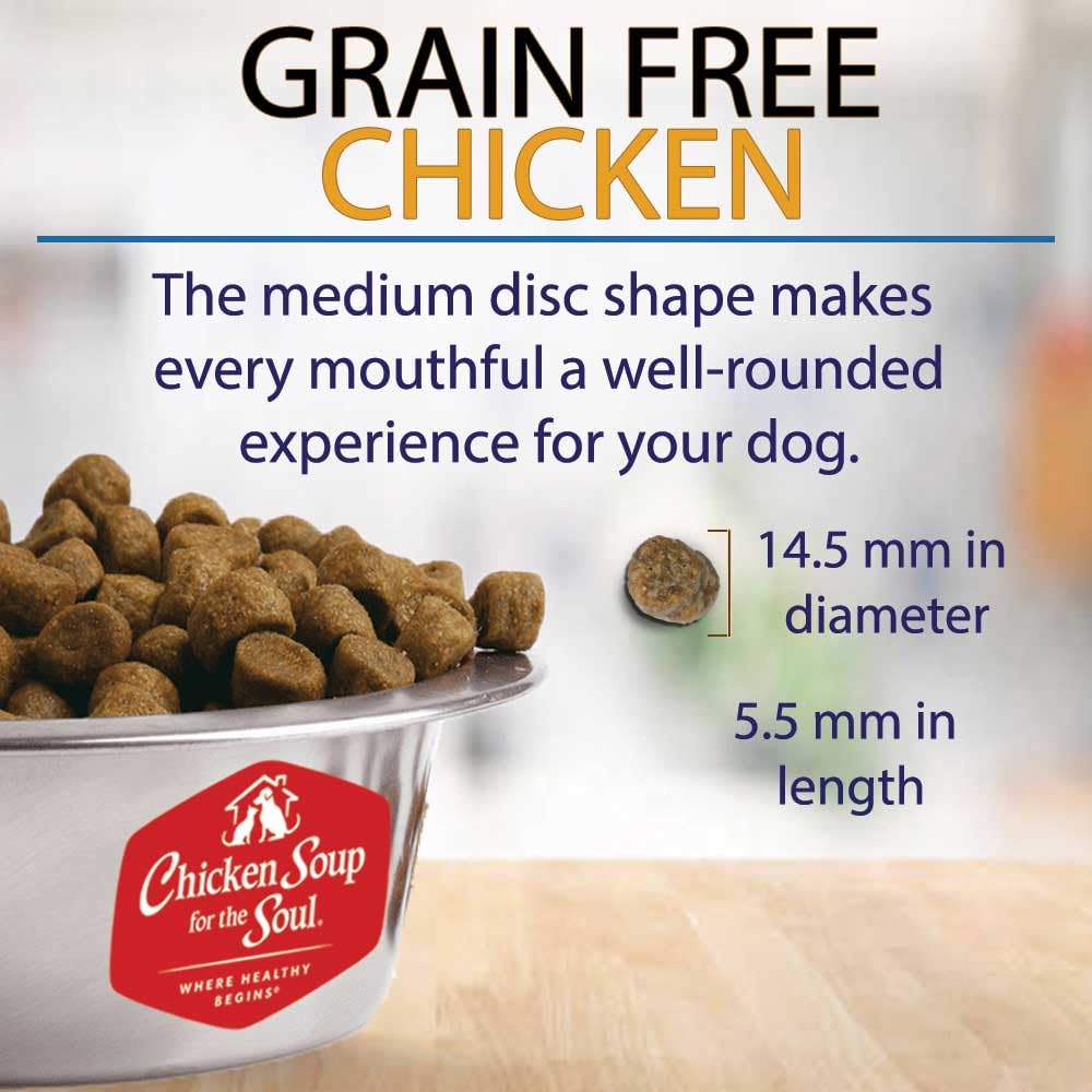 Chicken Soup for the Soul Grain-Free Dry Dog Food, Chicken, Pea & Sweet Potato, 4lb - Real Chicken First, Added Taurine