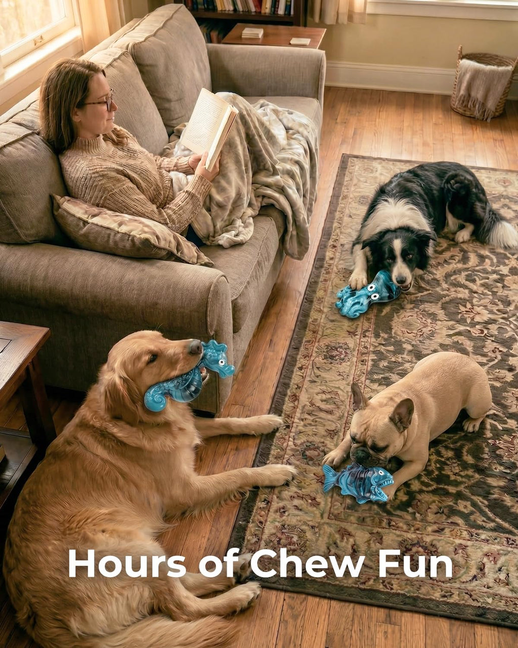 ChienBox 3-Pack Tough Dog Toys for Aggressive Chewers - Bacon-Flavored Nylon Chew Bones for Medium Large Breeds 20-90 lbs