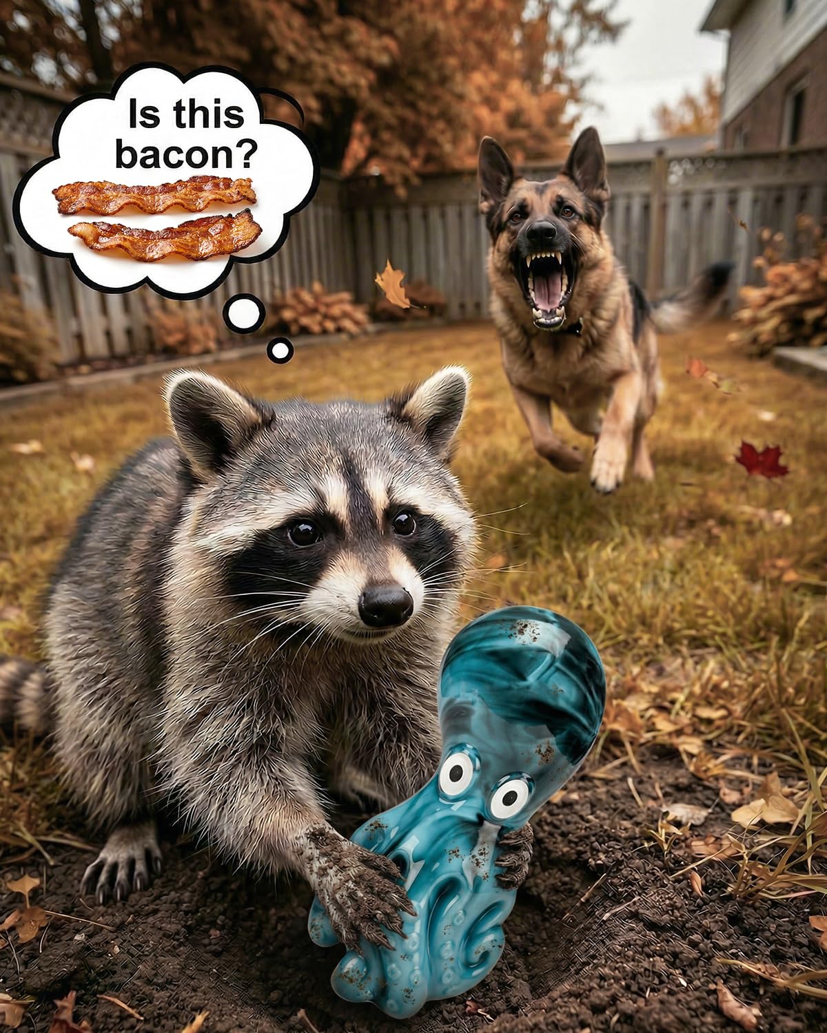 ChienBox 3-Pack Tough Dog Toys for Aggressive Chewers - Bacon-Flavored Nylon Chew Bones for Medium Large Breeds 20-90 lbs