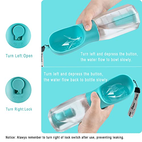 Cibaabo Dog Water Bottle with Food Container and Poop Bag Holder – Portable Travel Pet Water Dispenser