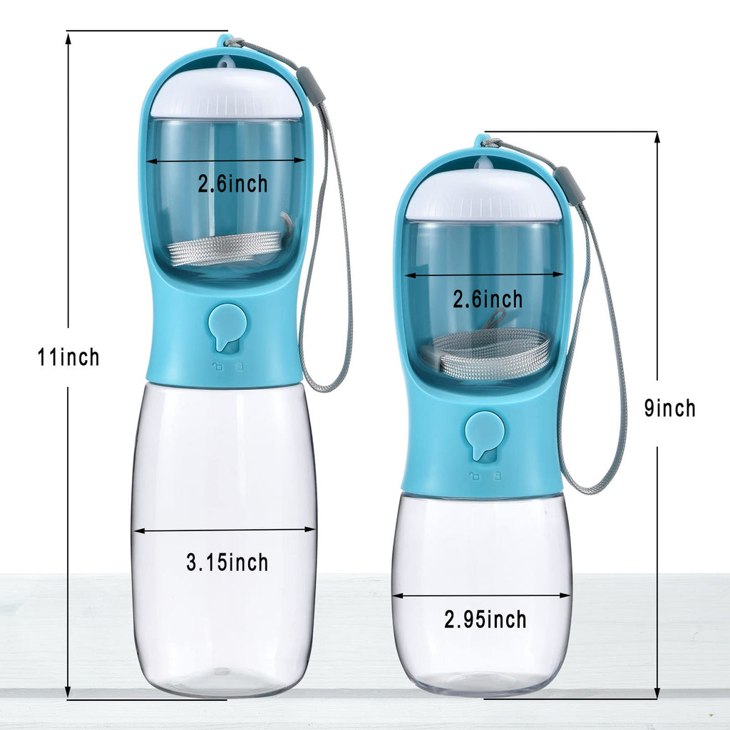 Cibaabo Dog Water Bottle with Food Container – Portable Pet Water Dispenser for Walking and Hiking (Dark Green, 10oz/19oz Options)