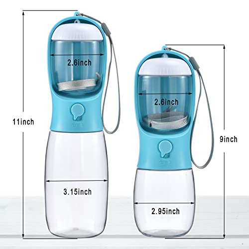 Cibaabo Portable Dog Water Bottle with Attached Food Container - Leak-Proof Design, Carbon Filter, BPA-Free, for Hiking and Travel
