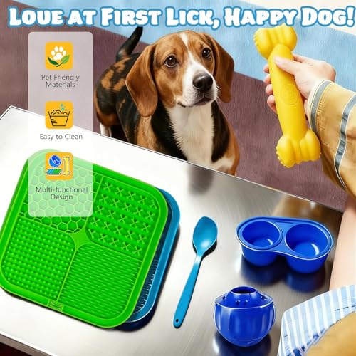 Cimolea 6-Piece Dog Enrichment Toy Set: Lick Mats, Frozen Treat Puzzle, Slow Feeder Bowl, and More