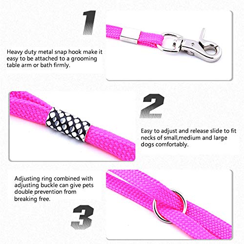 CLCK 6-Pack 22-Inch Nylon Dog Grooming Loops – Adjustable Restraint Nooses for Bathing & Grooming Tables