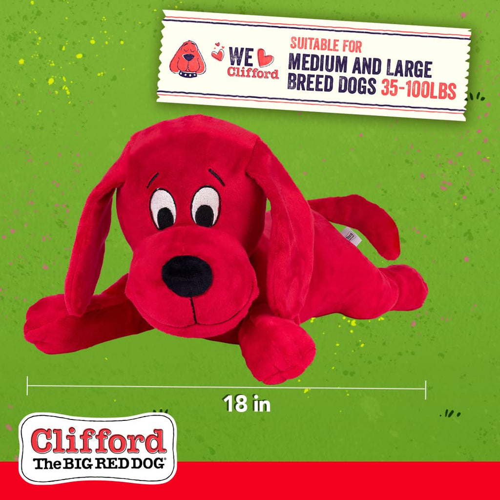 Clifford The Big Red Dog Plush Toy 20-Inch Squeaky Crinkle Dog Toy for Large Breeds
