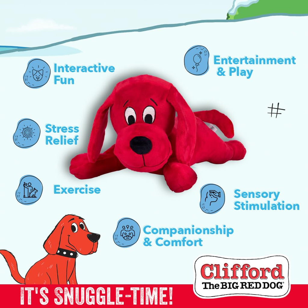 Clifford The Big Red Dog Plush Toy 20-Inch Squeaky Crinkle Dog Toy for Large Breeds