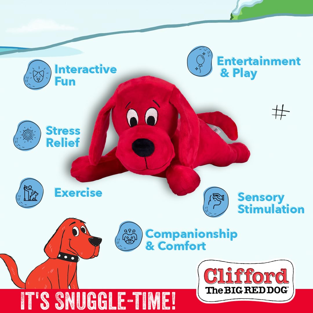 Clifford The Big Red Dog Plush Toy 20-Inch Squeaky Crinkle Dog Toy for Large Breeds