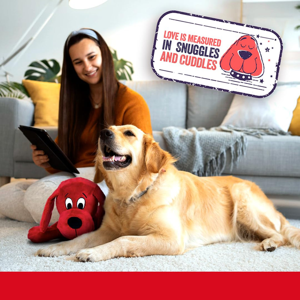 Clifford The Big Red Dog Plush Toy 20-Inch Squeaky Crinkle Dog Toy for Large Breeds