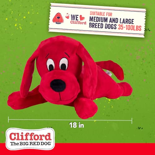 Clifford The Big Red Dog Plush Toy 20-Inch Squeaky Crinkle Dog Toy for Large Breeds