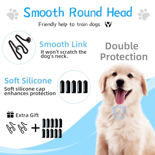 CMIYUYNG Prong Training Collar for Dogs – Adjustable Pinch Collar with Quick Release Buckle, Extra Link & Caps