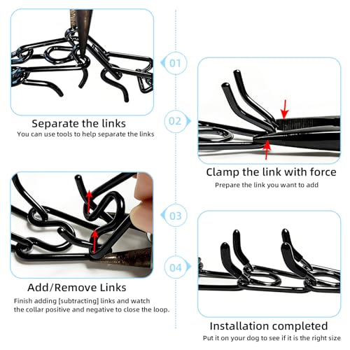 CMIYUYNG Prong Training Collar for Dogs – Adjustable Pinch Collar with Quick Release Buckle, Extra Link & Caps