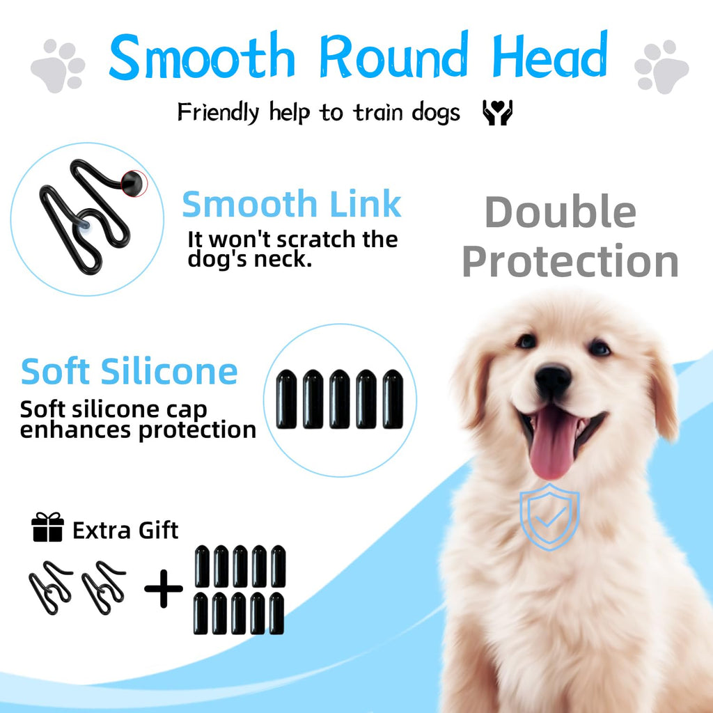 CMIYUYNG Prong Training Collar for Dogs – Adjustable Pinch Collar with Quick Release Buckle, Extra Link & Caps