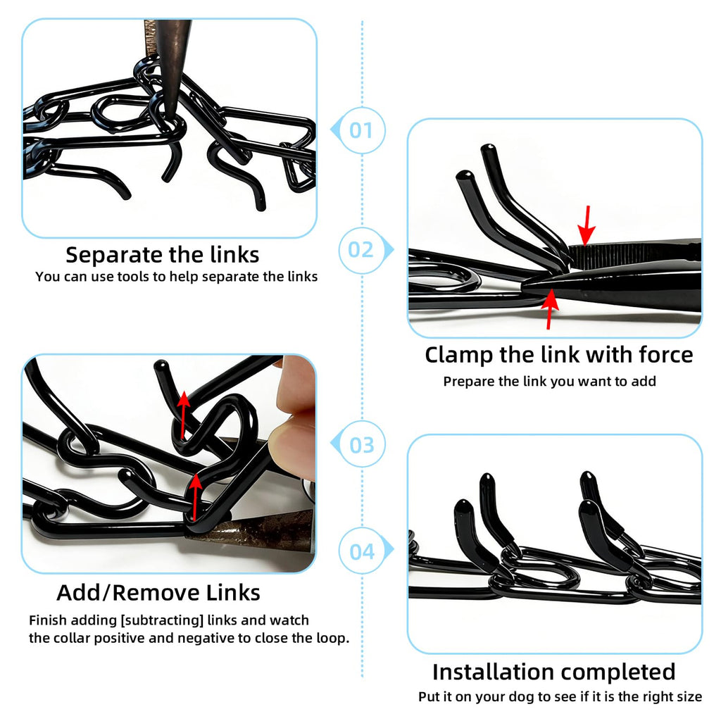 CMIYUYNG Prong Training Collar for Dogs – Adjustable Pinch Collar with Quick Release Buckle, Extra Link & Caps