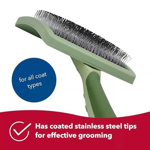 Coastal Pet Safari Curved Slicker Brush - Stainless Steel Dog Brush for All Coat Types