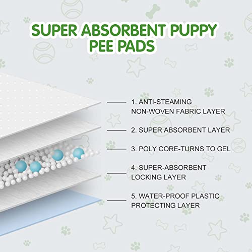 COCOYO Dog Training Pads 100 Count - 13x17.7 Inch Super Absorbent Puppy Pee Pads with Leak-Proof Polyethylene Backing