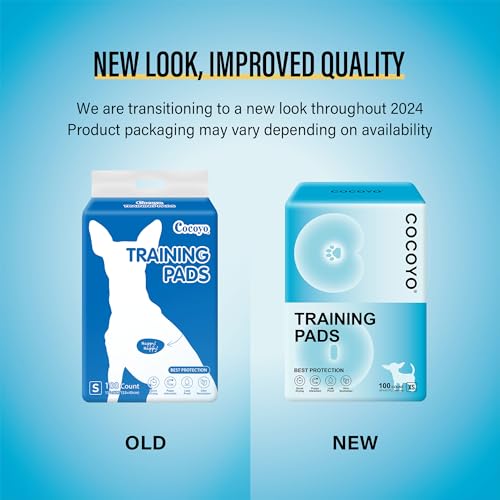 COCOYO Dog Training Pads 100 Count - 13x17.7 Inch Super Absorbent Puppy Pee Pads with Leak-Proof Polyethylene Backing
