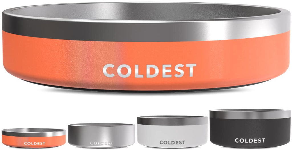 Coldest Dog Bowl 21 oz Mars Red Glitter - Triple Wall Insulated Stainless Steel, Non-Slip, Rust-Resistant