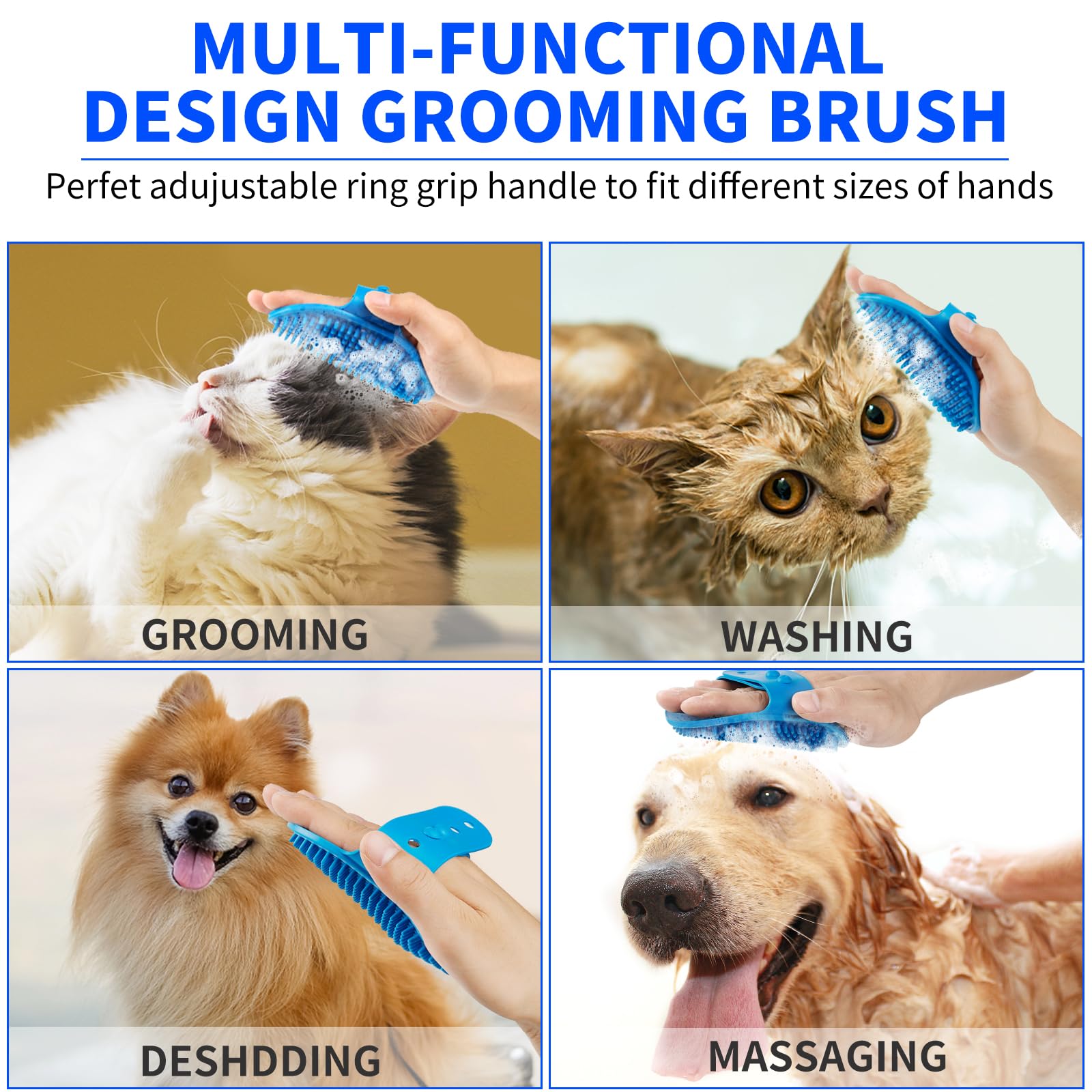 Comotech 7-in-1 Dog Paw Cleaner for Large Dogs - Includes Paw Washer, Bath Brush, Toothbrushes, Towels (Navy Blue)