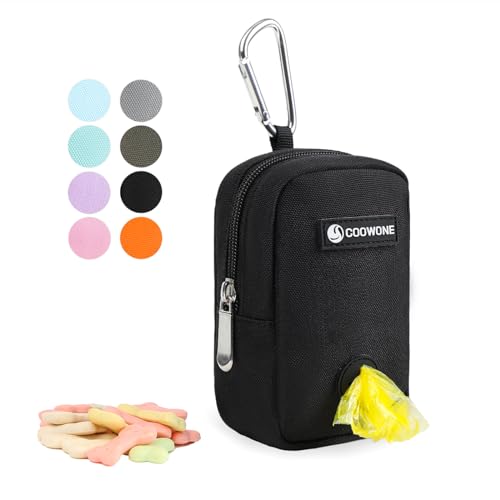 COOWONE Dog Treat Pouch & Poop Bag Holder - Hands Free, 900D Oxford, Mesh Dispenser for Training & Walking