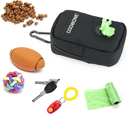 COOWONE Dog Treat Pouch & Poop Bag Holder - Hands Free, 900D Oxford, Mesh Dispenser for Training & Walking