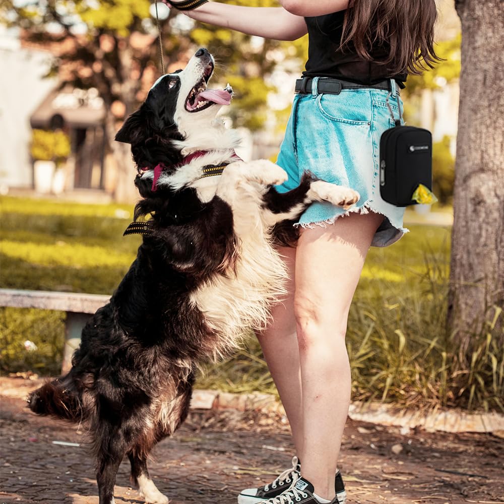 COOWONE Dog Treat Pouch & Poop Bag Holder - Hands Free, 900D Oxford, Mesh Dispenser for Training & Walking