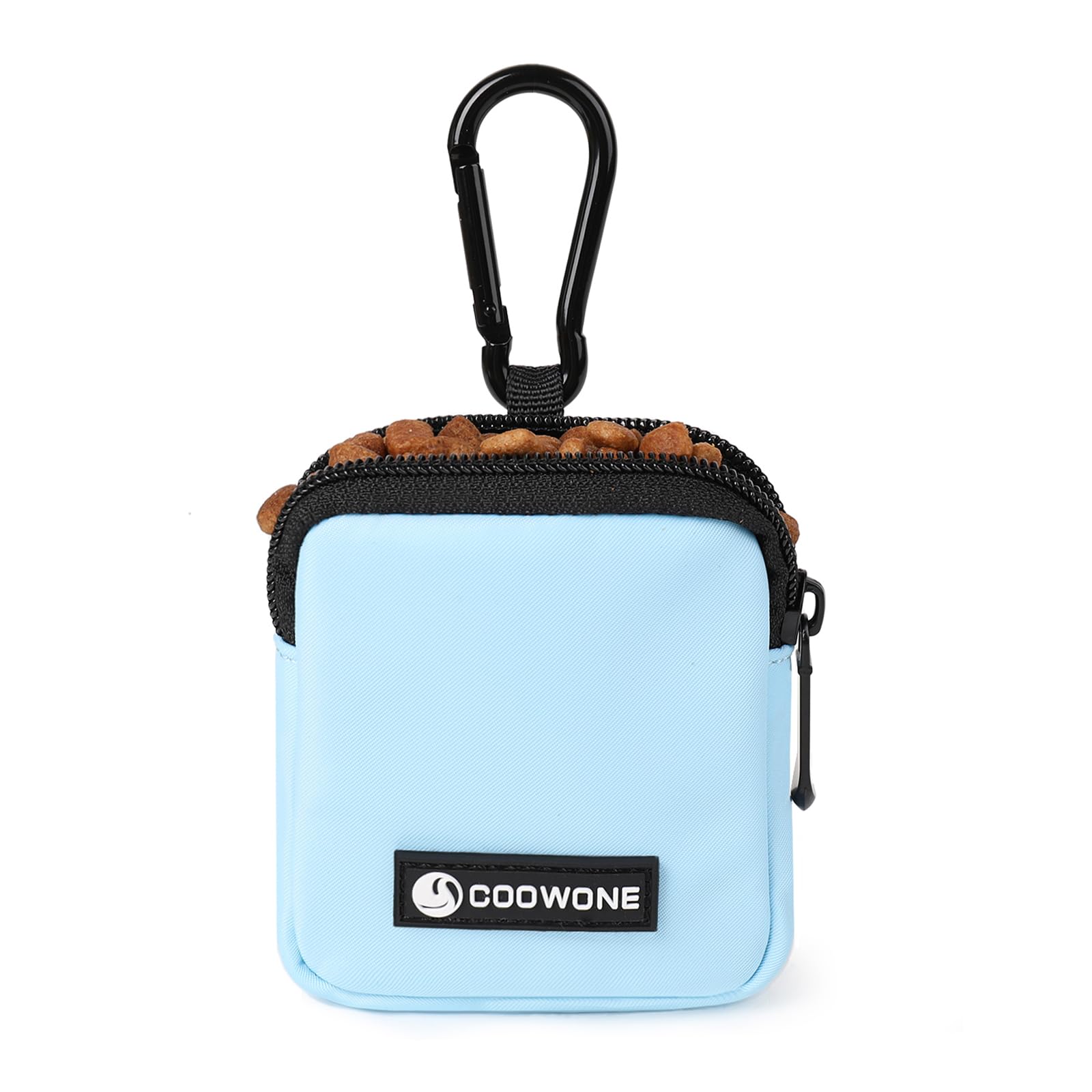 COOWONE Dog Treat Pouch – Waterproof Nylon Training Bag with Metal Carabiner, Blue