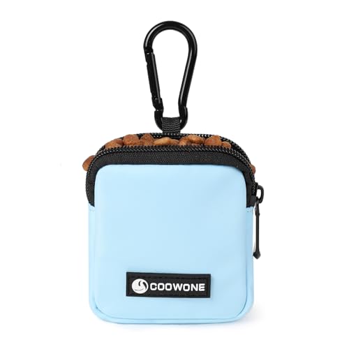 COOWONE Dog Treat Pouch – Waterproof Nylon Training Bag with Metal Carabiner, Blue