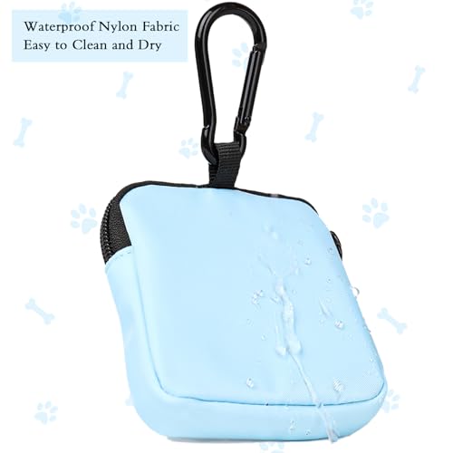 COOWONE Dog Treat Pouch – Waterproof Nylon Training Bag with Metal Carabiner, Blue