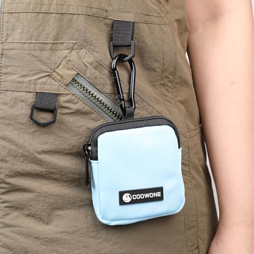 COOWONE Dog Treat Pouch – Waterproof Nylon Training Bag with Metal Carabiner, Blue