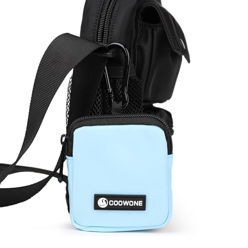 COOWONE Dog Treat Pouch – Waterproof Nylon Training Bag with Metal Carabiner, Blue