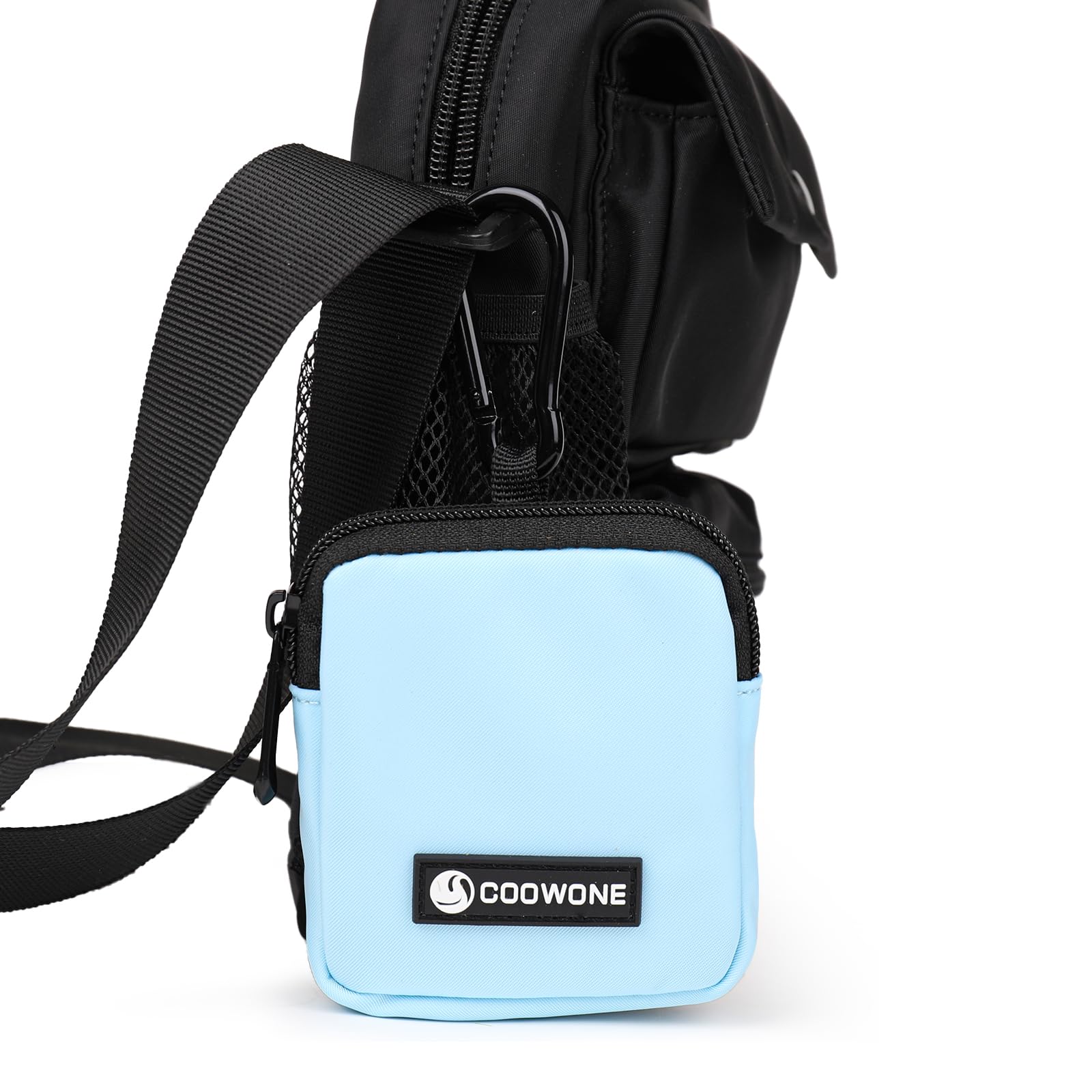 COOWONE Dog Treat Pouch – Waterproof Nylon Training Bag with Metal Carabiner, Blue