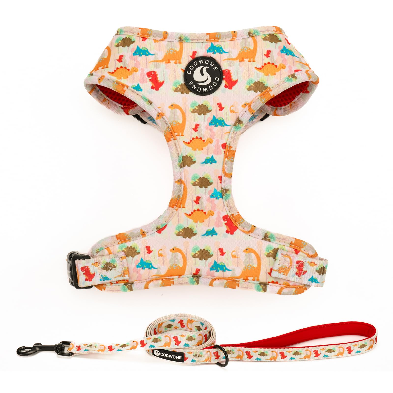 COOWONE No Pull Dog Harness and Leash Set – Ultra Lightweight Adjustable Vest for Small Medium Dogs with Floral Print