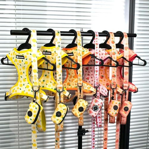 COOWONE No Pull Dog Harness and Leash Set – Ultra Lightweight Adjustable Vest for Small Medium Dogs with Floral Print