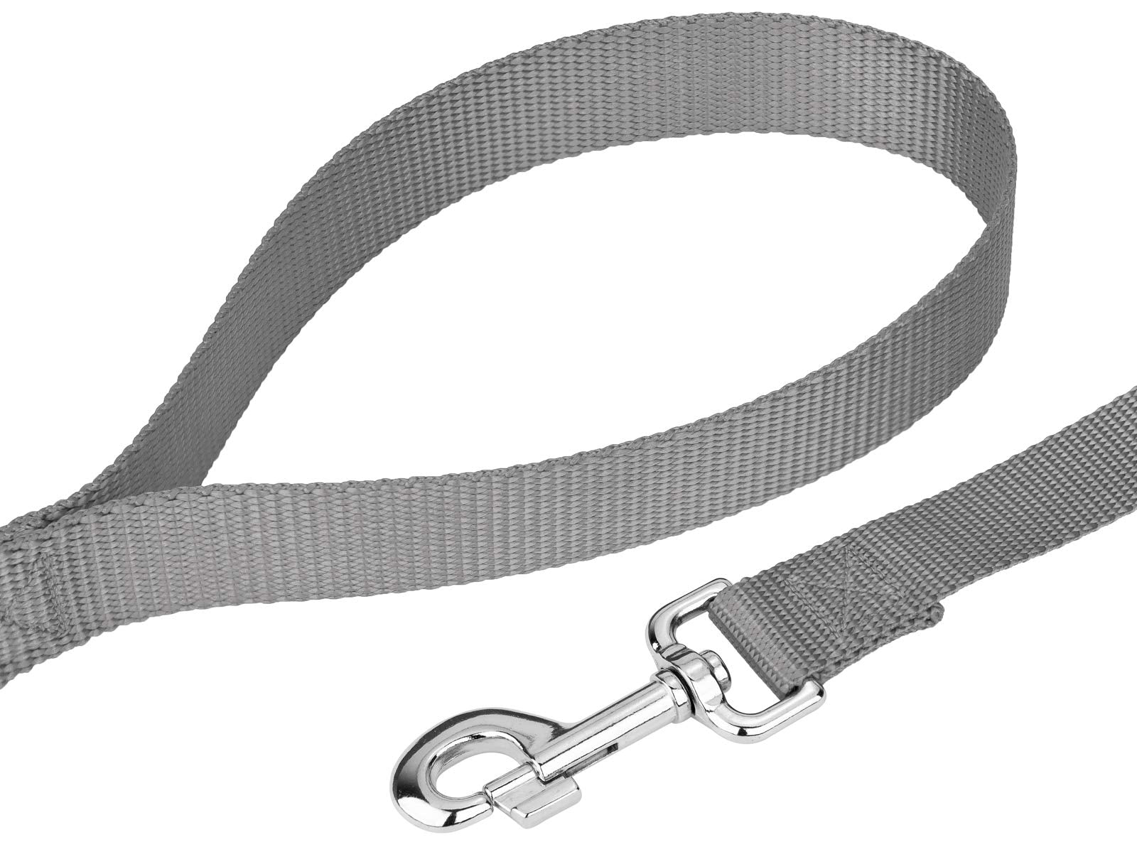 Country Brook Petz Everyday Nylon Dog Leash - 6 Foot, 1 Inch Wide, Silver - Strong & Durable