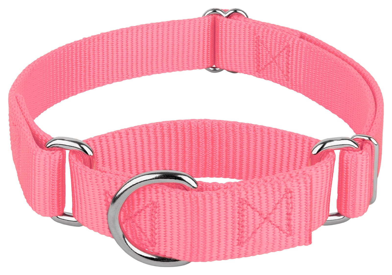 Country Brook Petz Martingale Dog Collar - Heavy-Duty Training Collar with No Buckle - Pink, 1 Inch, Medium