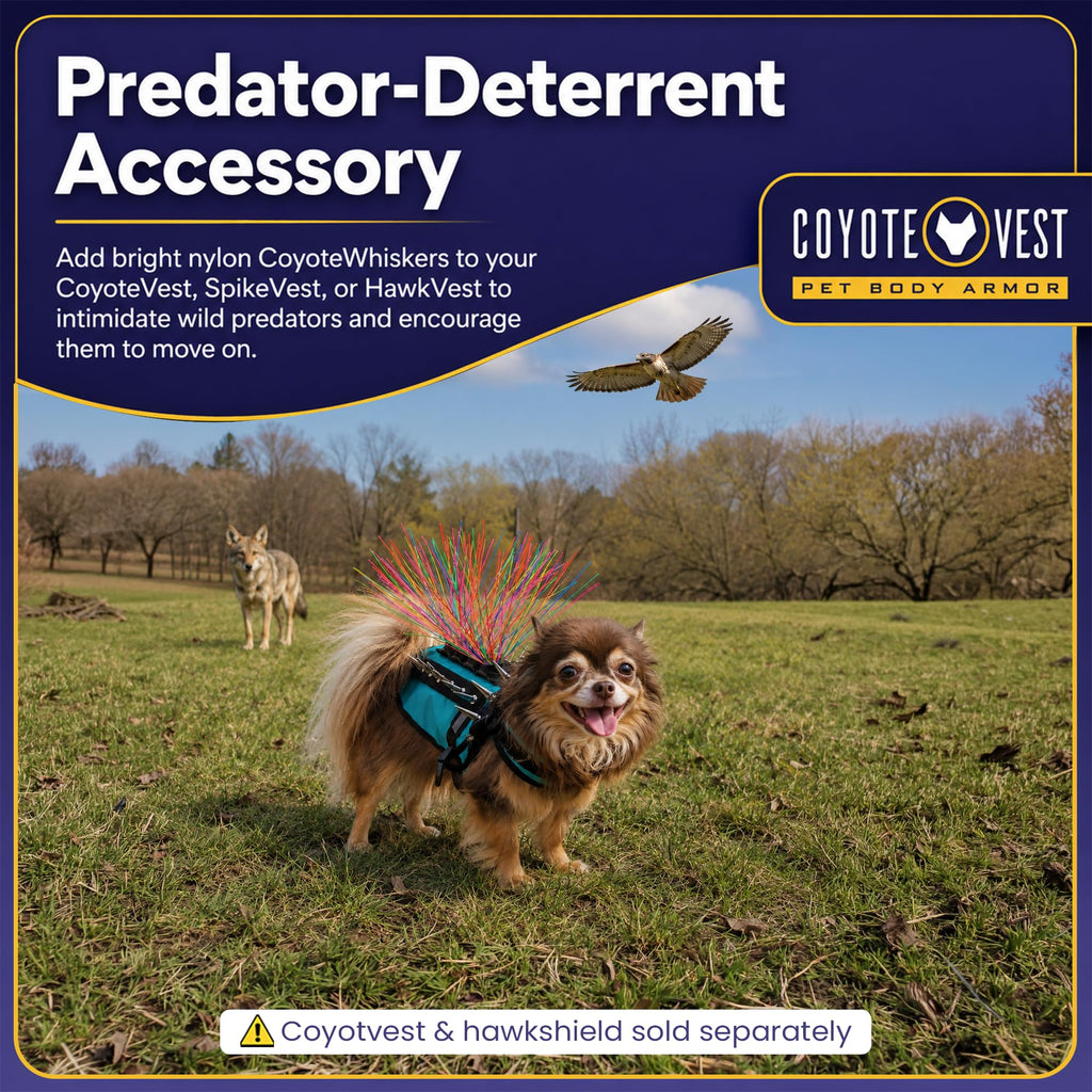 CoyoteWhiskers Blue Nylon Bristles for CoyoteVest or SpikeVest – Deter Predators, Made in USA (Small, Blue)