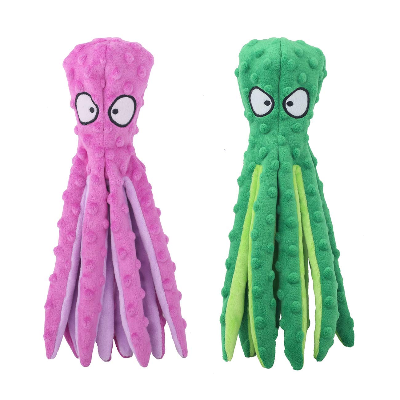 CPYOSN Octopus Squeaky Dog Toys 2-Pack – No Stuffing Crinkle Plush, Durable Interactive Chew Toys for Small to Large Dogs