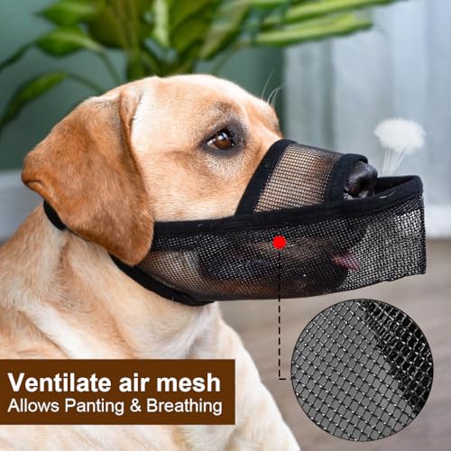 Crazy Felix Large Dog Muzzle L – Breathable Nylon Mesh for Husky, Golden Retriever, Labrador, Grey