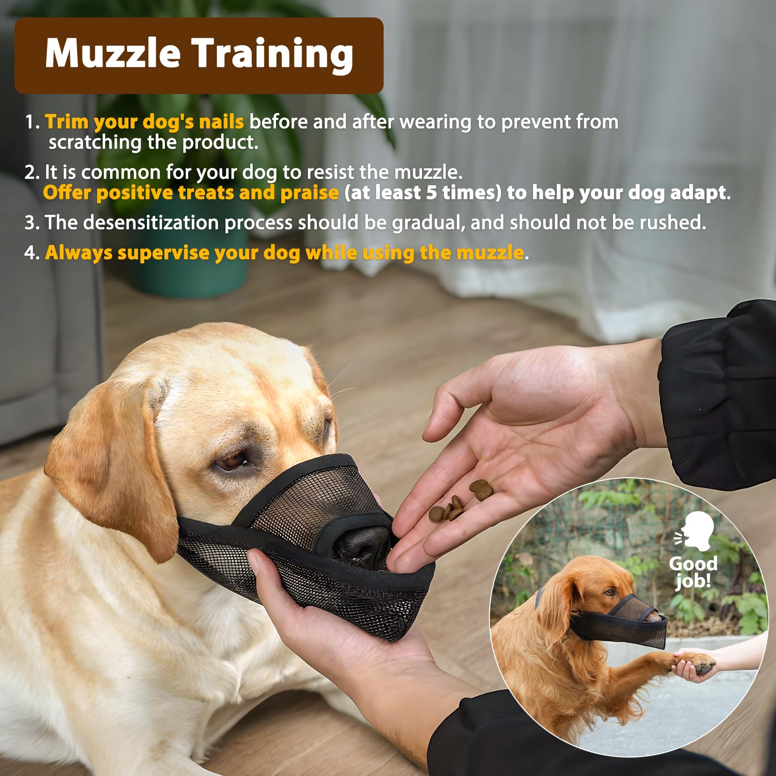 Crazy Felix Large Dog Muzzle L – Breathable Nylon Mesh for Husky, Golden Retriever, Labrador, Grey