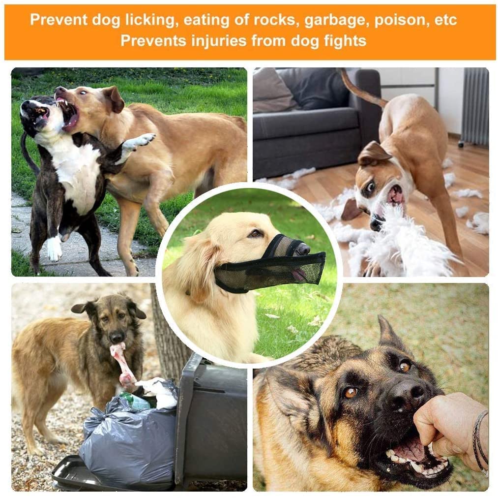 Crazy Felix Large Dog Muzzle L – Breathable Nylon Mesh for Husky, Golden Retriever, Labrador, Grey