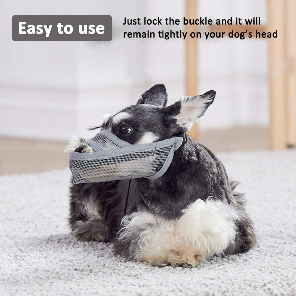 Crazy Felix Large Dog Muzzle L – Breathable Nylon Mesh for Husky, Golden Retriever, Labrador, Grey