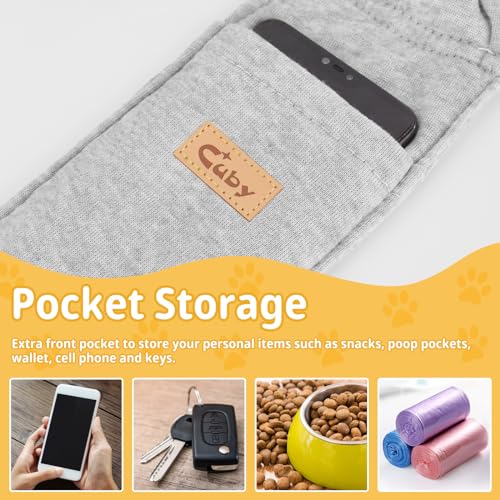 CUBY Dog & Cat Sling Carrier – Grey, Medium (Adjustable Strap) – Hands-Free Reversible Papoose for Small Pets