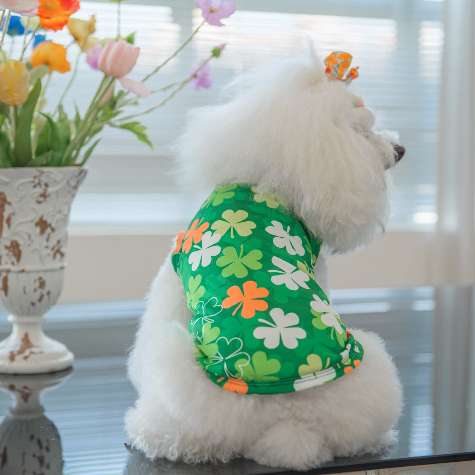 CuteBone Dog Shirts 2-Pack - Soft Breathable Summer Vest for Small Puppies and Cats, Striped, Large