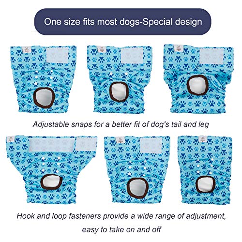 CuteBone Female Dog Diapers 3 Pack - Washable Reusable Doggie Pants for Heat Cycle, Incontinence, Size Small