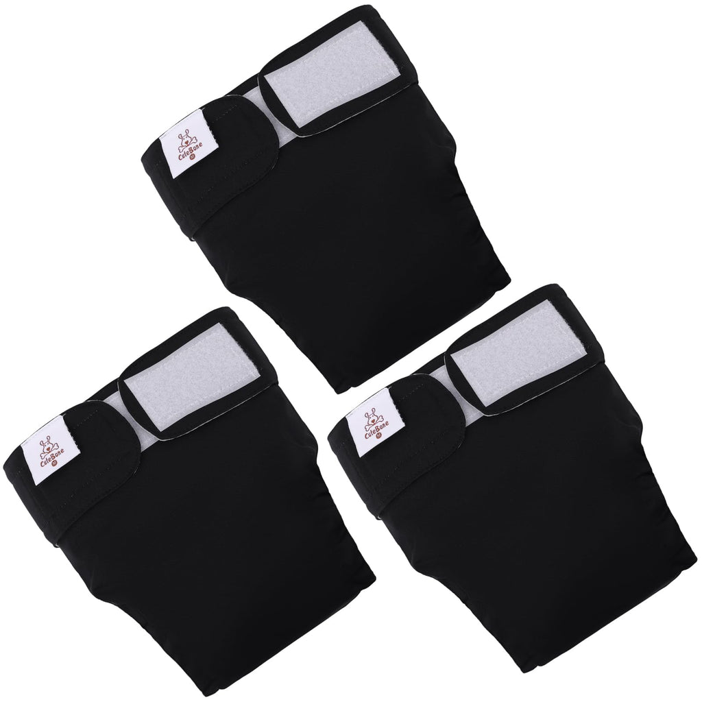 CuteBone No Tail Hole Dog Diapers – 3 Pack Reusable for Docked-Tail Dogs (Size M)