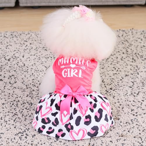 CuteBone Velvet Dog Dress for Small Dogs – Medium Size with Bow Hair Rope, Breathable & Stretchy