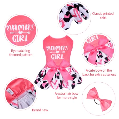 CuteBone Velvet Dog Dress for Small Dogs – Medium Size with Bow Hair Rope, Breathable & Stretchy