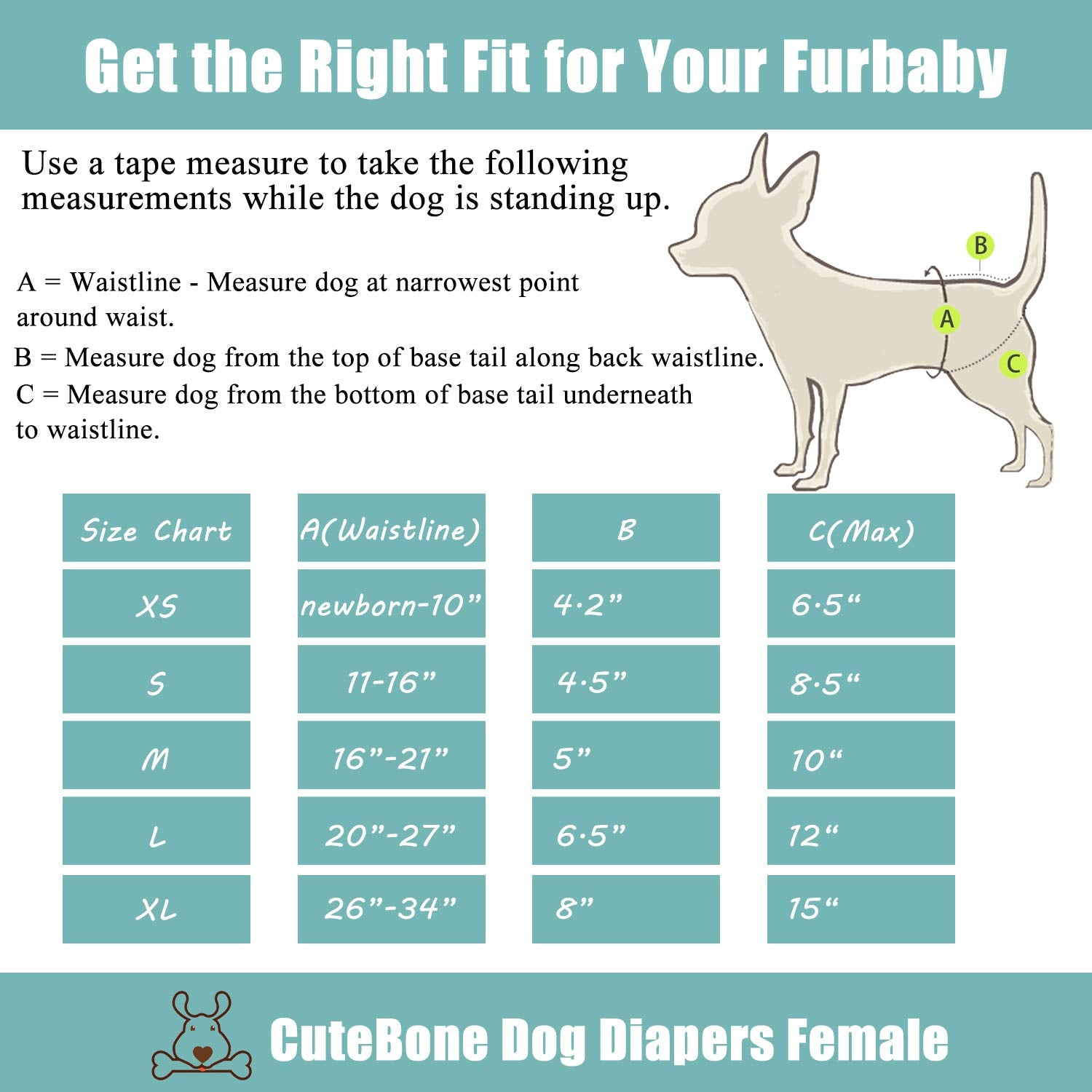 CuteBone Washable Female Dog Diapers 3-Pack - Reusable Period Pants for Heat Cycle, Incontinence, and Potty Training (Size M, Unicorn&Pig&Sheep Pattern)